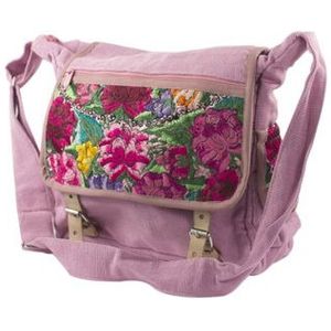 Bohemian Fair Trade Tas Mayablouse Leren Gespen Roze