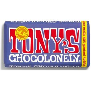 Tonys Chocolonely Reep Tony Donkere Melk Pretzel Toffee, 180gr