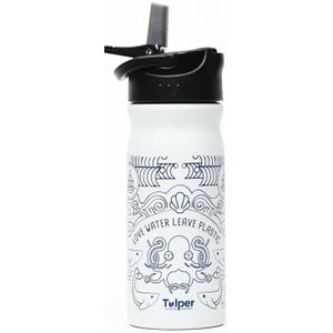 Tulper Drinkfles RVS 400ml, Wit Oceaan