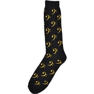 Herrensokken bassleutel zwart/geel