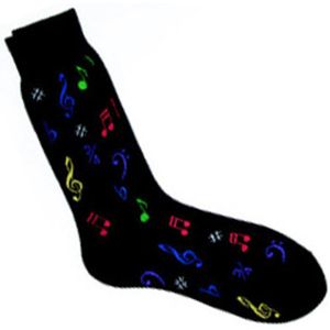 Herensokken - Gebroken Wit - Vrolijke Gekleurde Muzieknoten