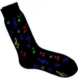 Herensokken - Gebroken Wit - Vrolijke Gekleurde Muzieknoten