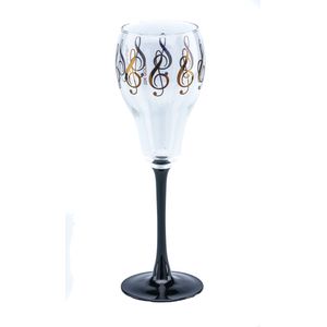 Champagneglas met vioolsleutel