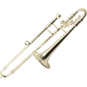 Kerstversiering trombone verzilverd - Gebroken wit