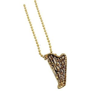 Halsketting harp (amber/goud) - Gebroken wit - 0