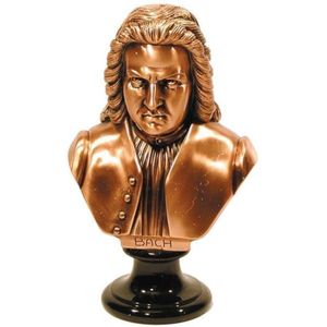 Bronzen Borstbeeld Bach 22 cm - bronskleurig