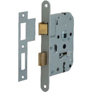 Nemef 1266 Deurslot | DM50mm | S55mm | krukgat 8mm | voorplaat messing 20x174mm afgerond | messing dag- en nachtschoot | 2 sleutels | DR 1+3/2+4 - 9126605533