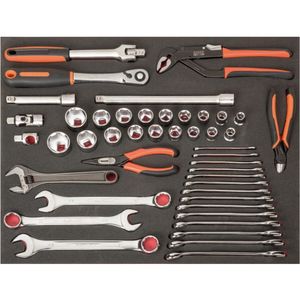 Bahco Foaminlay Fit&Go 3/3 met doppen en toebehoren 1/2" | sleutels en tangen - 46-delig - FF1A37