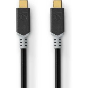 Nedis USB-Kabel | USB-C Male naar USB-C Male | 2 m | Zilver | 1 stuks - CCBW64020AT20 CCBW64020AT20