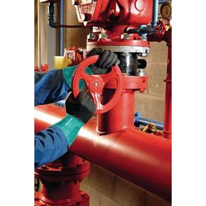 Ansell - Chemicaliënhandschoen - Flesgroen/Antracietgrijs - Nylon met Nitril Coating - 12 Paar