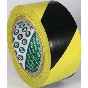 IKS Grondmarkeringstape | PVC | zwart/geel | lengte 33 m | breedte 50 mm | wiel | 36 stuks - 5635000001 5635000001