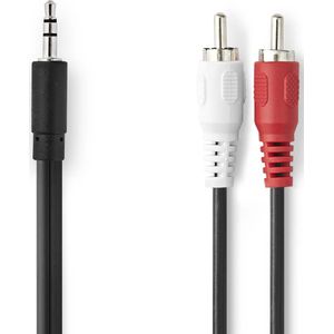 Nedis Stereo-Audiokabel | 3,5 mm Male naar 2x RCA Male | 10 m | 1 stuks - CAGB22200BK100 CAGB22200BK100