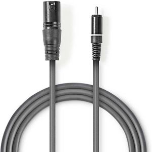 Nedis Ongebalanceerde Audiokabel | XLR 3-Pins Male | RCA Male | 1.5 m | Donkergrijs | 1 stuks - COTH15205GY15 COTH15205GY15