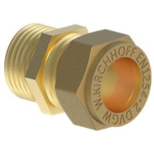Kirchhoff Messing overgangsstuk, blank, 15 mm x 3/4"ET, klemfitting voor koperen buis - 989457517