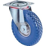 BS Rollen Zwenkwiel | wiel-d. 260 mm draagvermogen 160 kg | met schroefplaat wielbehuizing staal | polyurethaan blauw | 1 stuk - L400.C91.262 L400.C91.262
