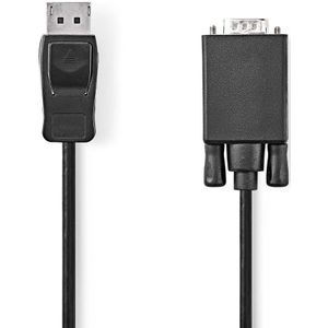 Nedis VGA-Kabel | DisplayPort Male | VGA Male | Vernikkeld | Maximale resolutie: 1080p | 2.00 m | Rond | PVC | Zwart | Doos - CCGB37301BK20