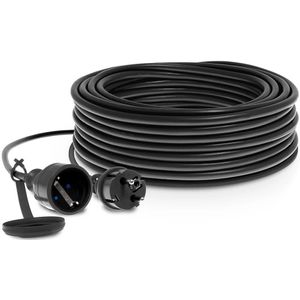 Verlengsnoer - Zwart - Rubber - 15 Meter