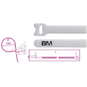 Beta Bmbv2312-Klittenband Kabelbinders, Wit - BMBV2312