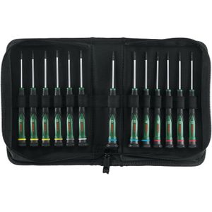 Bosch Groen Precision screwdriver set 13-piece (Precisieschroevendraaierset 60mm 13 stuks: SL1,5, SL2, SL2,5, SL3, PH000, PH00, PH0, TX5, TX6, TX8, TX9, H1,5, H2,0) - 1600A02Z9N