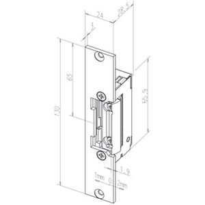 Effeff 13805 Elektrische inbouw deuropener type 138 | spanningsloos ontgrendeld | met diode | fafix |  24V= | DIN links en DIN rechts. - 10025018