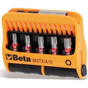 Beta 10 bits met Torx® profiel en magnetische bit houder in kunststof houder 860TX/A10 - 008600970