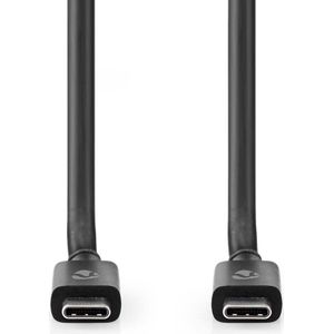 Nedis USB-Kabel | USB 4.0 Gen 3x2 | USB-C Male | USB-C Male | 240 W | 8K@60Hz | 40 Gbps | Vernikkeld | 1.00 m | Rond | PVC | Zwart | Envelop - CCGP66040BK10