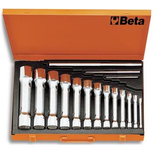 Beta 13-delige set pijpsleutels, twaalfkant en zware uitvoering (art. 930) in kistje 930/C13 - 009300098