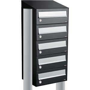 Allux - Hive Set 1-Breed 5-Hoog - Brievenbus - Zwart - Materiaal: Staal