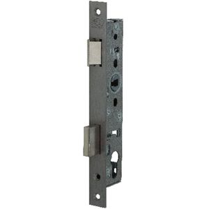 Nemef 9600 Deurslot | DM40mm | RC94mm | krukgat 8mm | voorplaat RVS 24x245mm rechthoekig | staal vernikkelde 5mm voorstaande dag- en nachtschoot | DR 1+3/2+4 - 9960407016