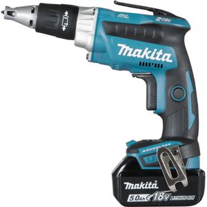 Makita DFS250RTJ 18v Schroevendraaier 5,0 Ah accu (2 st), snellader, Mbox