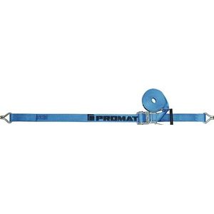 Promat Sjorband | DIN EN 12195-2 | lengte 8 m breedte 50 mm | met ratel + punthaak | LC omdr. 4000 daN - 4000365097 4000365097