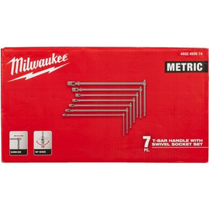 Milwaukee T-sleutelset met draaibare kop (7-delig) (8, 10, 11, 13, 14, 17, 19 mm) - 4932492674