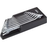 HAZET Dubbele steeksleutelset 450N/8RS - Buiten-zeskant-profiel - 8-delig - 6 x 7 – 21 x 22