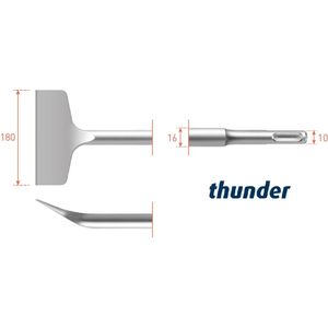 Rotec SDS+ Spadebeitel Thunder gebogen 80x180mm - 2150218 - 215.0218