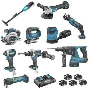 Makita DLX1011PTJ Accu combopack LXT 18v - 10 delig met 5x 5.0Ah accu's - DLX1011PTJ