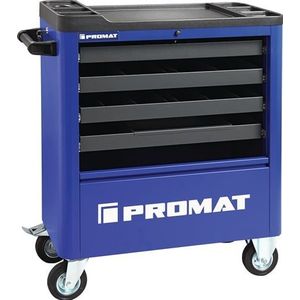 Promat Werkplaatswagen | B855xD400xH895mm | 300 kg 4 laden | staalplaat - 4000871109 4000871109
