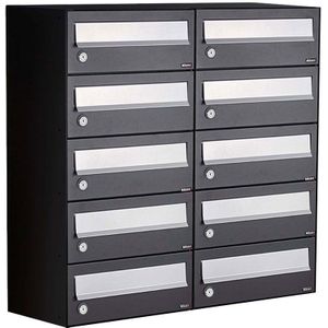 Allux - Hive Set 2-Breed 5-Hoog - Zwart - Modulair Brievenbussysteem