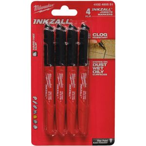 Milwaukee Accessoires Inkzall Markers | Zwart | 4 stuks- 4932480551