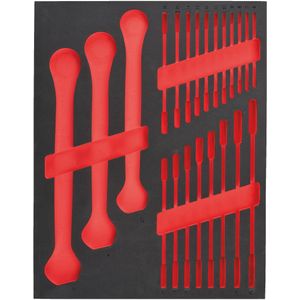 Milwaukee Empty 22 pc MAXBITE Ratcheting Combination Spanner Foam Set Lege Foam Inlay ringratel-steeksleutel set MAX BITE™ 6 mm-32 mm (22-delig) - 4932493677