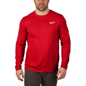 Milwaukee WW LS RD M T-shirt WORKSKIN™ Warm weather long sleeve red M - 4932493084