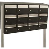 Stoer! Brickset 4-Breed 3-Hoog Met Dak Zwart - Brievenbussysteem Zwart