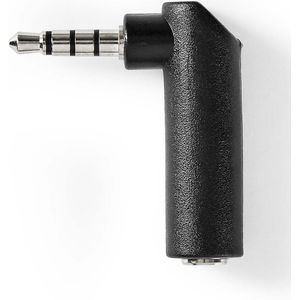 Nedis Stereo-Audioadapter | 3,5 mm Male | 3,5 mm Female | 90° Gehoekt | 1 stuks - CAGB22980BK CAGB22980BK