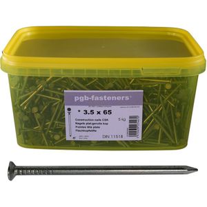 pgb-Europe PGB-FASTENERS | Nagel plat kop D.1151B Ø 3,50x70 (emmer) 000NPK00000350070M