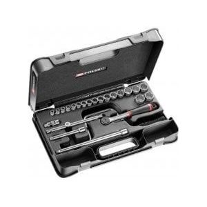 Facom - Doppenset 3/8" 12-Kant - 24 Dlg - Inclusief Ratel en Verlengstukken