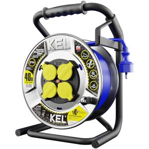 KEL - Kabelhaspel - Blauw - 40m - H07BQ-F - 3x2,5mm²