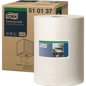 Tork Poetsdoek | L380xB320ca. mm | wit | 1 laags | wiel | 1 stuk - 510137 510137