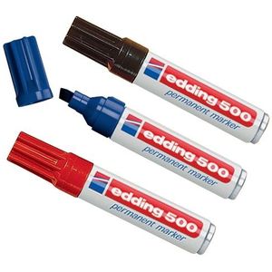 Edding Permanentmarker | zwart | streepbreedte 2-7 mm spitse punt | 10 stuks - 4-500001 4-500001