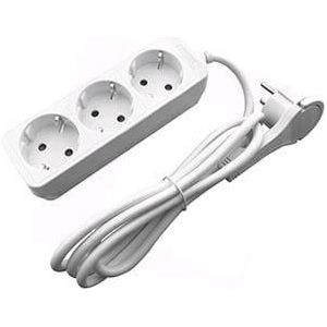 Entac - TCD RA 3V Snoer - Wit - 1,5m - Tafelcontactdoos met Randaarde