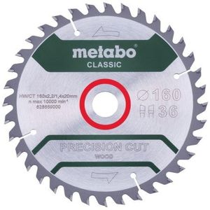 Metabo Accessoires Cirkelzaagblad | Precision Wood Classic | 160x20mm | Z36 WZ 10°/B - 628659000
