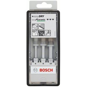 Bosch Accessoires 3-delige Robust Line set diamantboren voor droog boren Easy Dry Best for Ceramic 6,0; 8,0; 10,0 mm 3st - 2608587145